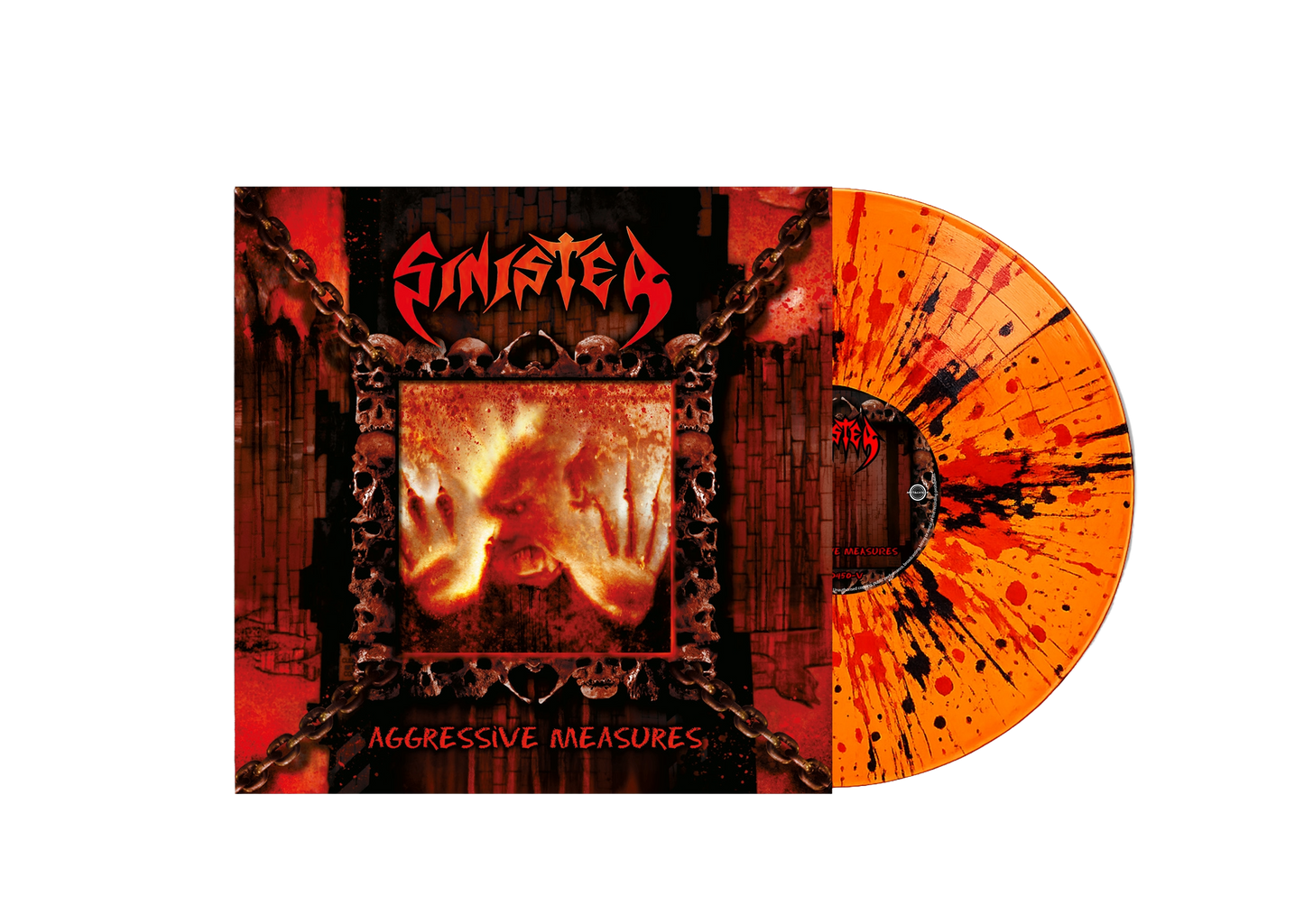 Sinister - Aggressive Measures (black red orange splatter LP) (27.03.2026) (limited to 500)
