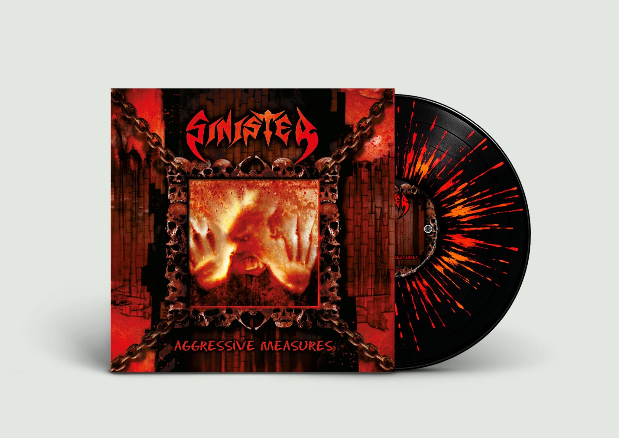 Sinister - Aggressive Measures (black red orange splatter LP